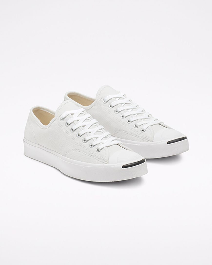 Dámské Boty Nízké Converse Jack Purcell Platene Bílé Černé | CZ MBGI94